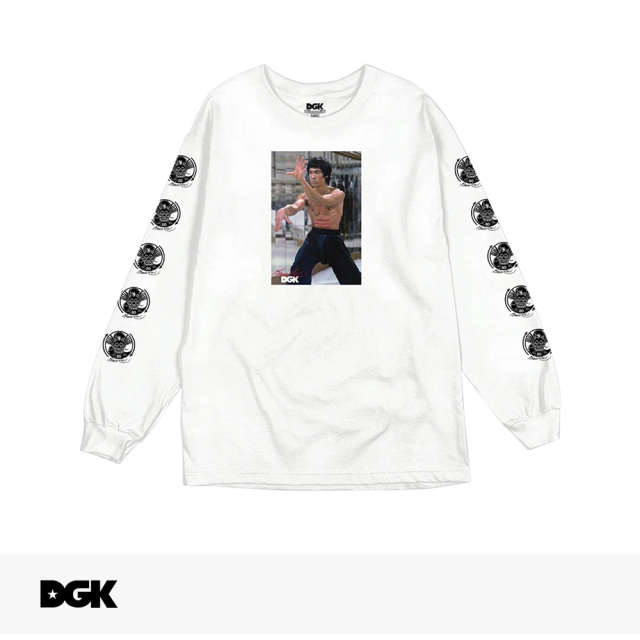 DGK X BRUCE LEE LIKE ECHO LONG SLEEVE T-SHIRT | WHITE / ディージーケー Tシャツ