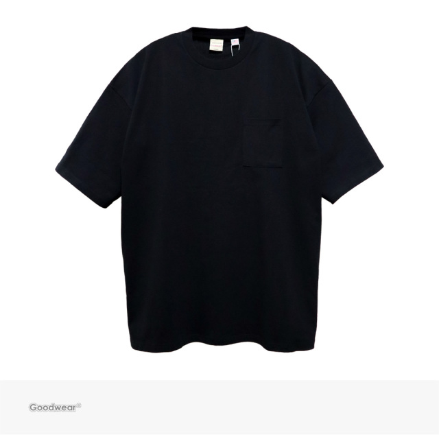 Goodwear USA COTTON SUPER BIG POCKET TEE LONG LENGTH | BLACK / グッドウェア Tシャツ