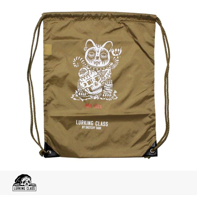 LURKING CLASS BAD LUCK GYM SACK | KHAKI ラーキングクラス バッグ