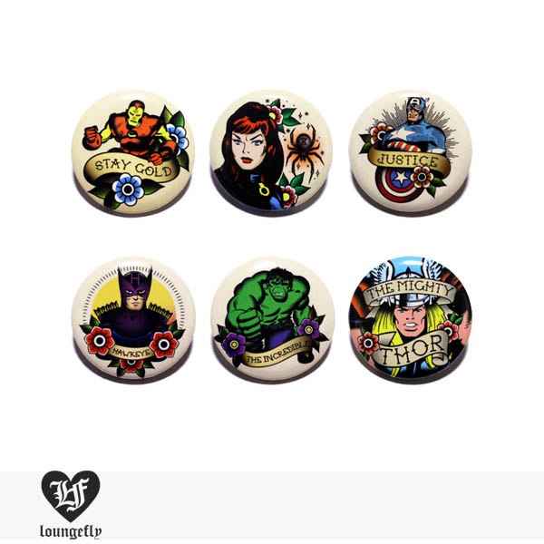 LOUNGEFLY × MARVEL PIN Series1 【A】 / ラウンジフライ 缶バッチ