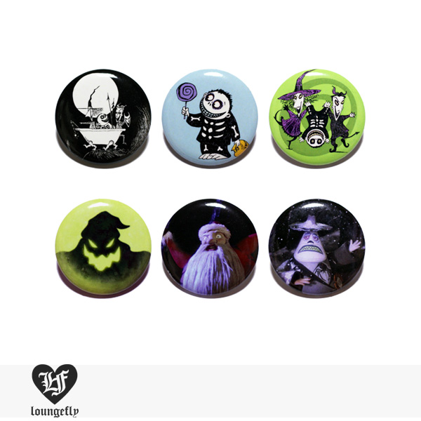 LOUNGEFLY × DISNEY NIGHTMARE BEFORE CHRISTMAS PIN 【D】 / ラウンジフライ 缶バッチ