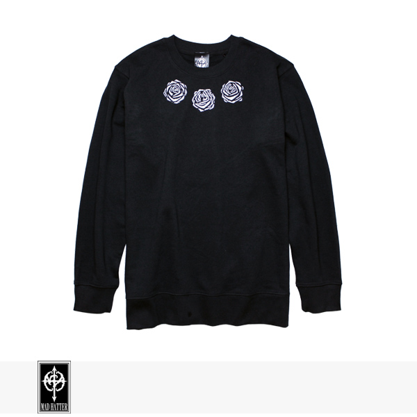 MAD HATTER ROSES SWEAT | BLACK | WHITE / マッドハッター