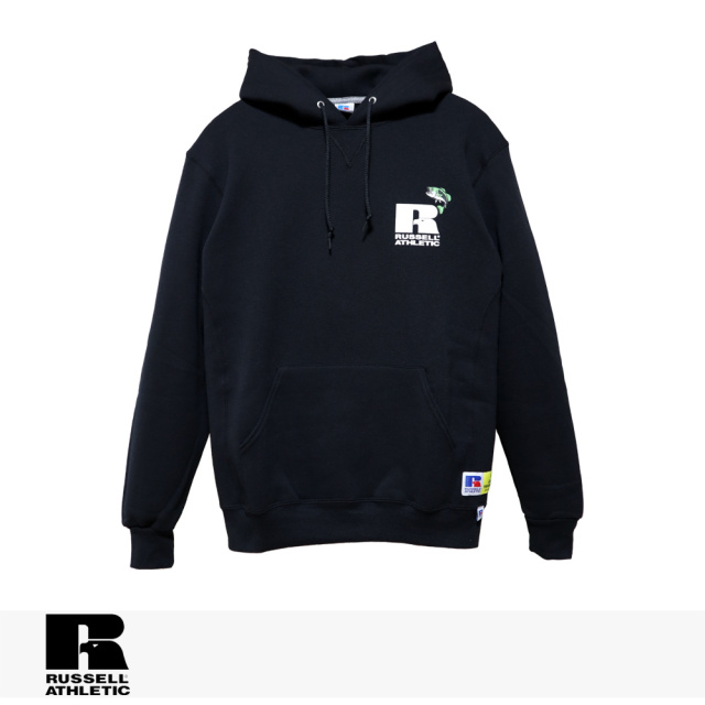 RUSSELL × Gary YAMAMOTO ADRESS SIGN DRI-POWER HOODIE | BLACK ラッセル パーカー