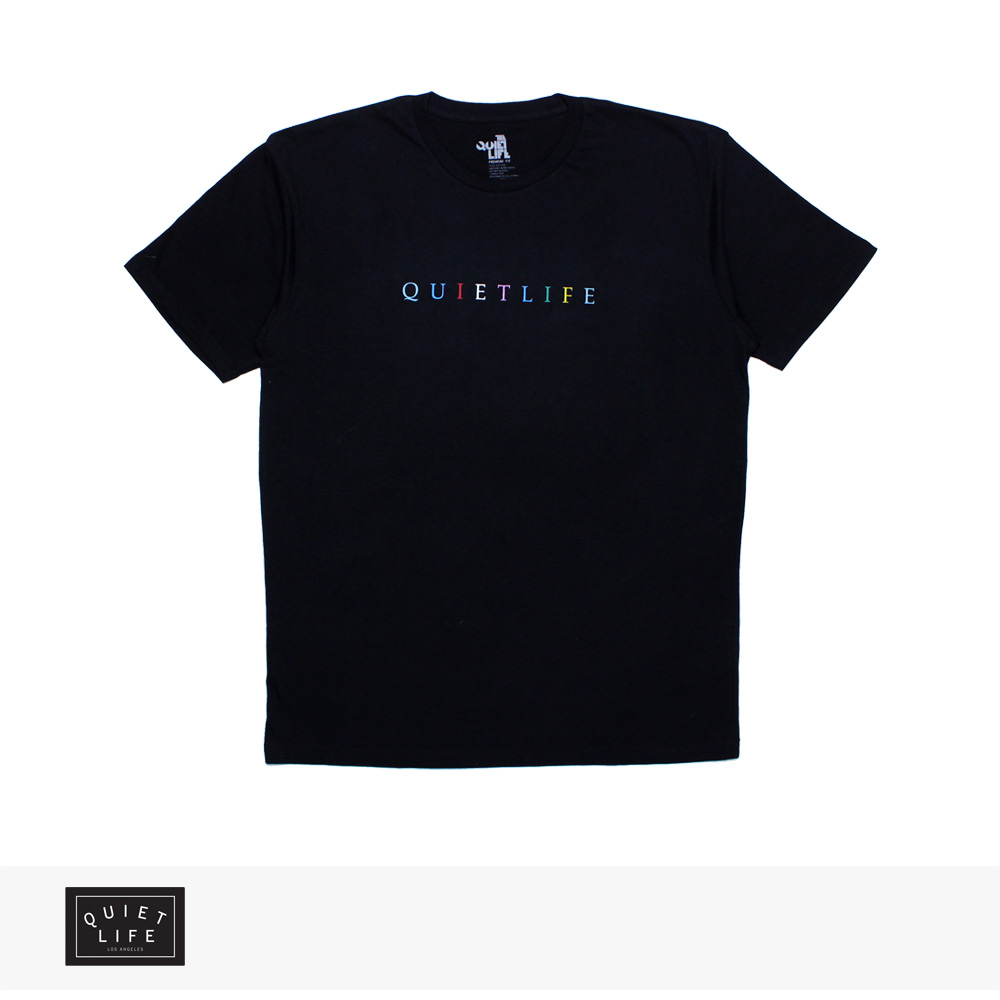 THE QUIET LIFE RAINBOW TEE PREMIUM | BLACK / クワイエットライフ Tシャツ