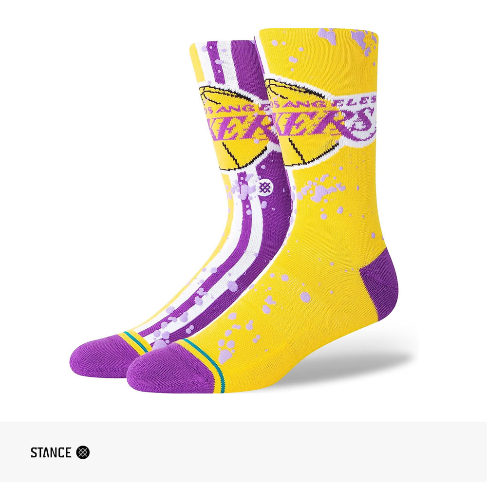 STANCE NBA LAKERS OVERSPRAY LAL CREW SOCKS スタンス ソックス