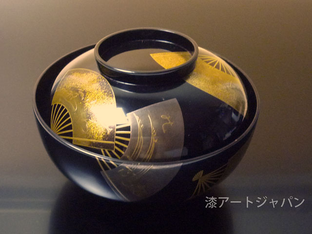蒔絵吸い物椀「舞扇」