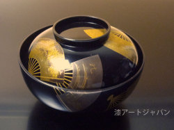 蒔絵吸い物椀「舞扇」