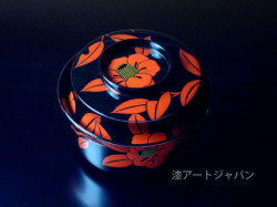 漆アートジャパン　石州好み絵替り椀「椿」