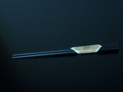 輪島漆塗小判型　「すべらん箸」　黒(楕円5×７mm）