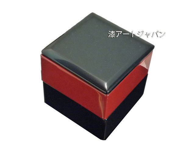 輪島漆塗り 二段のちっちゃな重箱（コンビネーション）