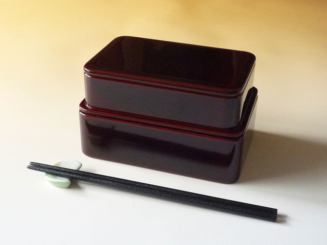◇新入荷◇毎日が楽しくなる弁当箱・輪島塗 弁当箱 二段入れ子「竹の子」