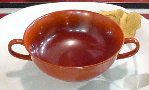 輪島塗り　漆器赤いボウル 輪島漆塗り グラデーション・スープボウル(朱赤）