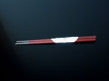 輪島漆塗小判型　「すべらん箸」　赤 (楕円5×７mm） 先銀彩