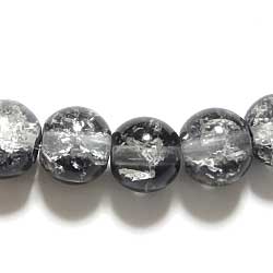 クラックルビーズ　８ｍｍ　薄墨　１０個セット