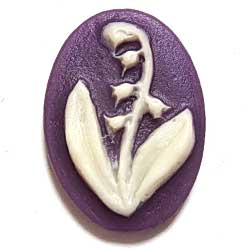 １４×１０　アクリルカメオ　すずらん　紫