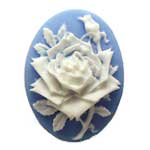 ２５×１８　アクリルカメオ　ローズ　ブルー