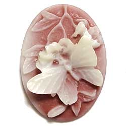 ２５×１８　アクリルカメオ　蝶　蘇芳