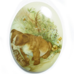 ４０×３０　アクリルカメオ　子犬