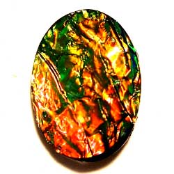 １８×１３　レジンカボ　ブラックオパール