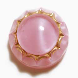 １４ｍｍ　グラスカボ　ピンクムーンストーン　金飾