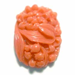 １７×１２．５　アクリルカボ　彫刻コーラル