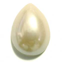 ２５×１８　グラスカボション　パール　オフ白