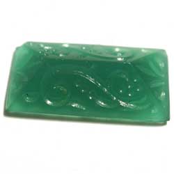 １０×２０　グラスカボション　彫刻　濃緑