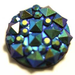１０ｍｍ　アクリルカボ　バロック　ブラックＡＢ