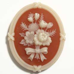 ４１×３４　アクリルカメオ　花＆枠