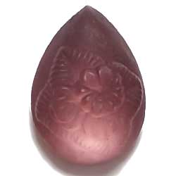 CS763JJ  １８×１３　ドロップ　フロスト彫刻　アメシスト