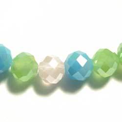 グラスビーズ　１０ｍｍ　パステルＡＢ　ＭＩＸ５個セット