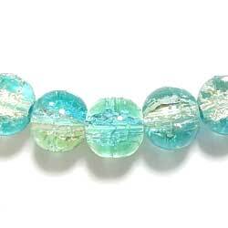 クラックルビーズ　８ｍｍ　ライム×レモン　１０個セット