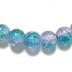 クラックルビーズ　８ｍｍ　桜×翡翠　１０個セット
