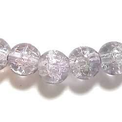 クラックルビーズ　８ｍｍ　桜×灰　１０個セット
