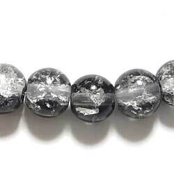 クラックルビーズ　８ｍｍ　薄墨　１０個セット