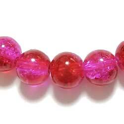 クラックルビーズ　８ｍｍ　赤紫蘇　１０個セット
