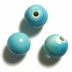 アクリルビーズ　８ｍｍ　ターコイズ　５個セット