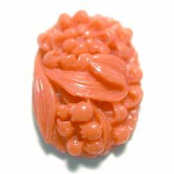 １７×１２．５　アクリルカボ　彫刻コーラル