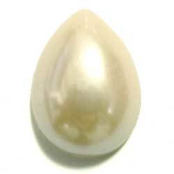 ２５×１８　グラスカボション　パール　オフ白