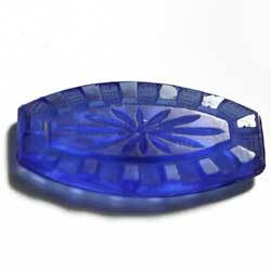 １６×７．８　グラスカボション　彫刻　碧瑠璃