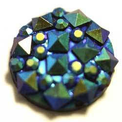 １０ｍｍ　アクリルカボ　バロック　ブラックＡＢ