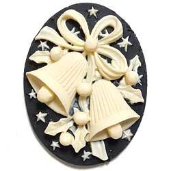 CS660JF　４０×３０　アクリルカメオ　クリスマスベル　黒
