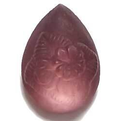 CS763JJ  １８×１３　ドロップ　フロスト彫刻　アメシスト