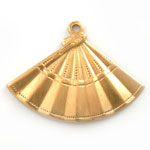 チャーム　和風扇　真鍮