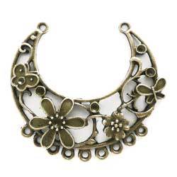 シャンデリア　半月＆花　真鍮古美