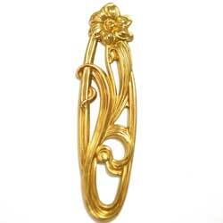 スタンピング　縦長スイセン　真鍮