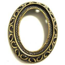 ３０×２２　オーバル　装飾台枠　金古美