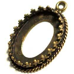 １８×１３　オーバルＳＴ　クラウン爪台　真鍮古美