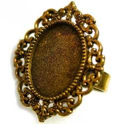 指輪ベース　１８×１３オーバル用　金古美