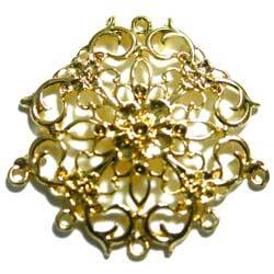 シャンデリア　６カン　花飾り　金